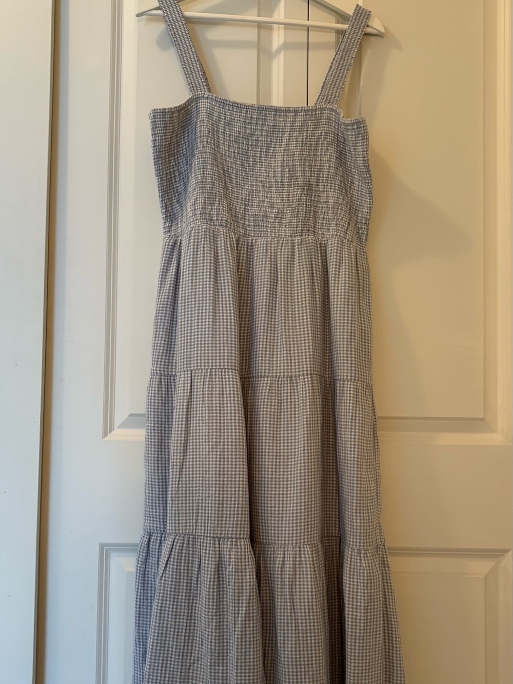 Quince Light Blue Gingham Dress